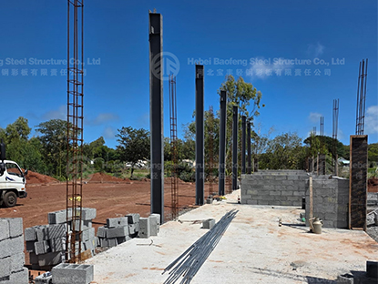 Steel warehouse build in Mauritius
