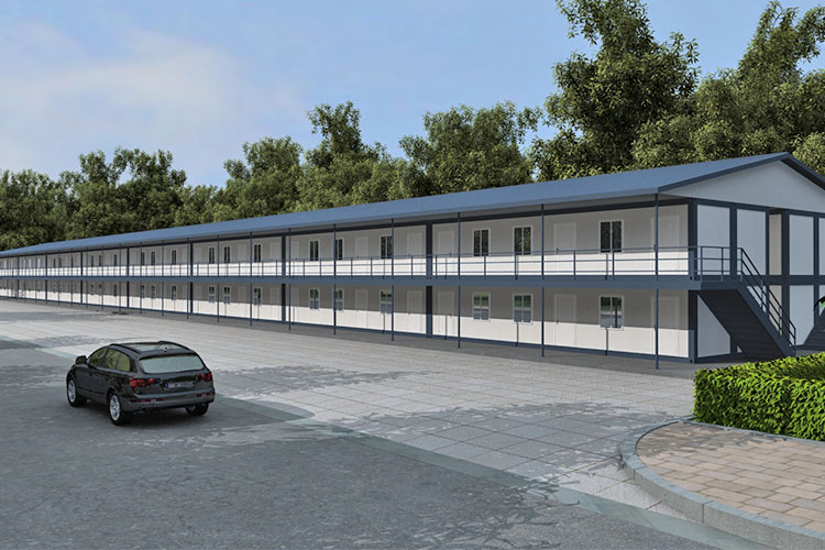 2 storey prefab container dormitory building